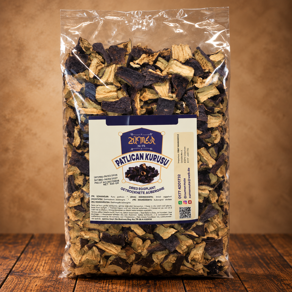Doğranmış Patlıcan Kurusu – gewürfelte getrocknete Auberginen 500 g | Zümer Nuts